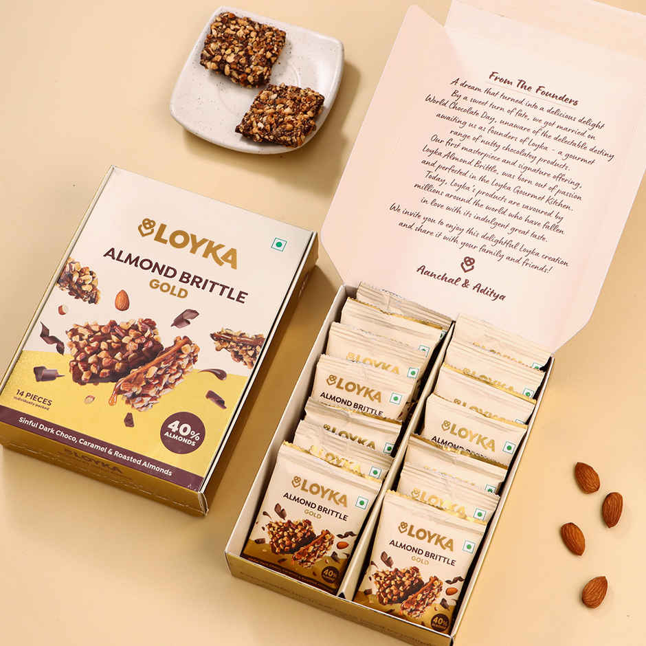 LOYKA Almond Brittle Gold Chocolate Box | 203 g