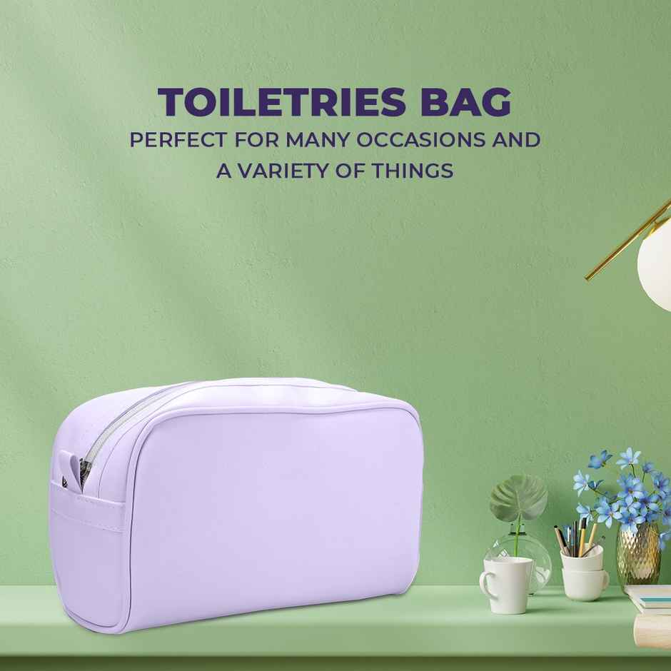 Sanfe Prolume Travel Pouch Essentials Bag Makeup Organiser Toiletry Kit For Travelling | Purple