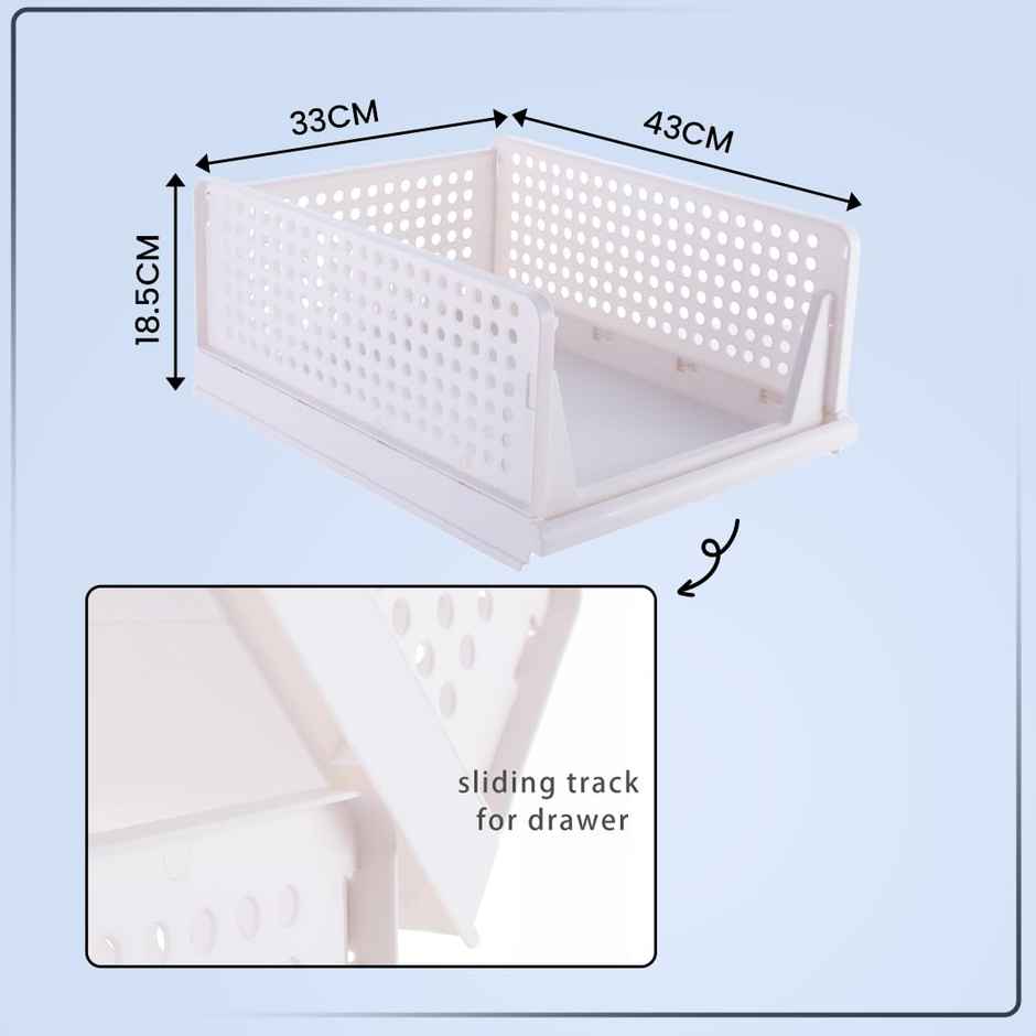 Cheston Stackable White Wardrobe Organizer