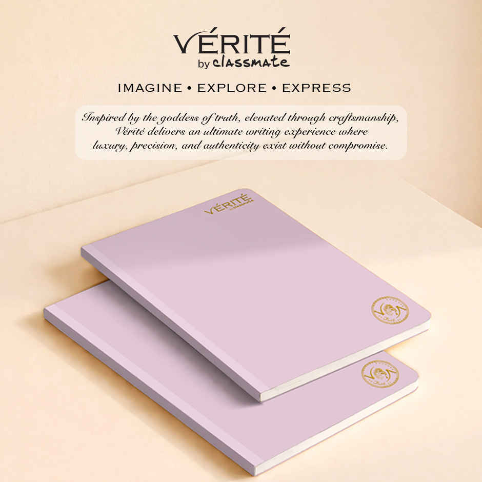 Verite by Classmate | Lay Flat Longbook | Radiance | Size 297 X 210 | Unruled | 140 Pages