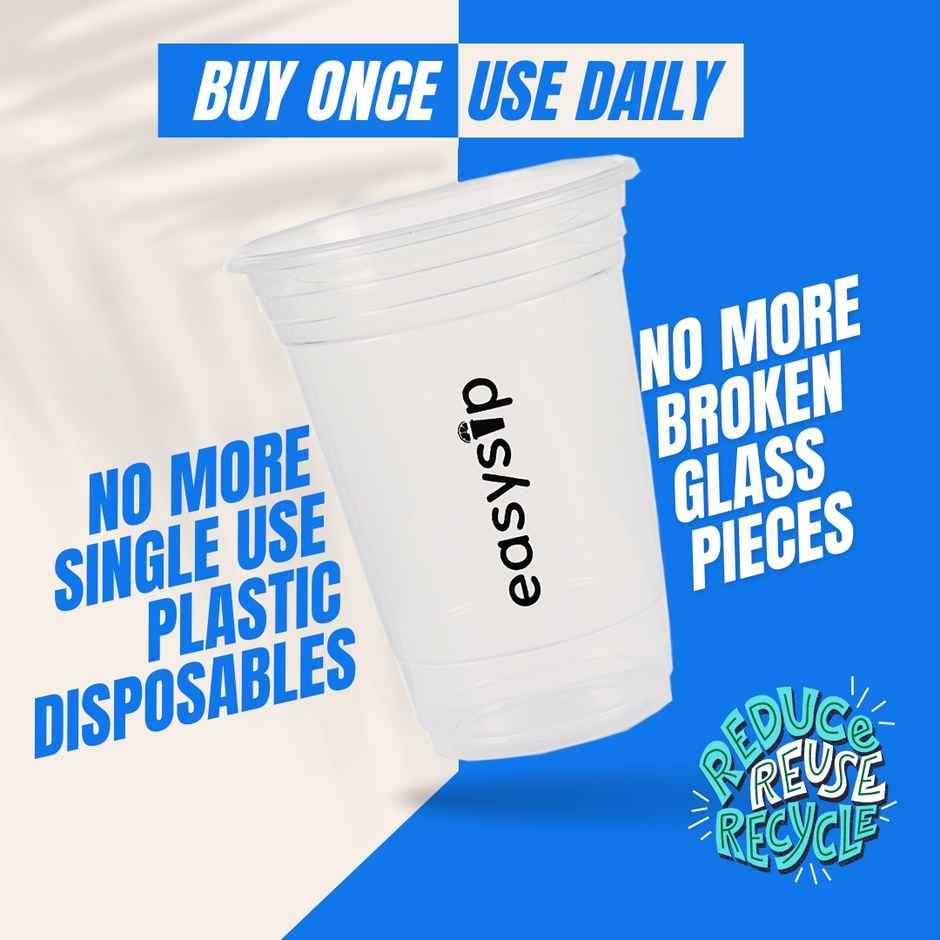 Easysip Transparent Premium Drinking Reusable Party Glasses