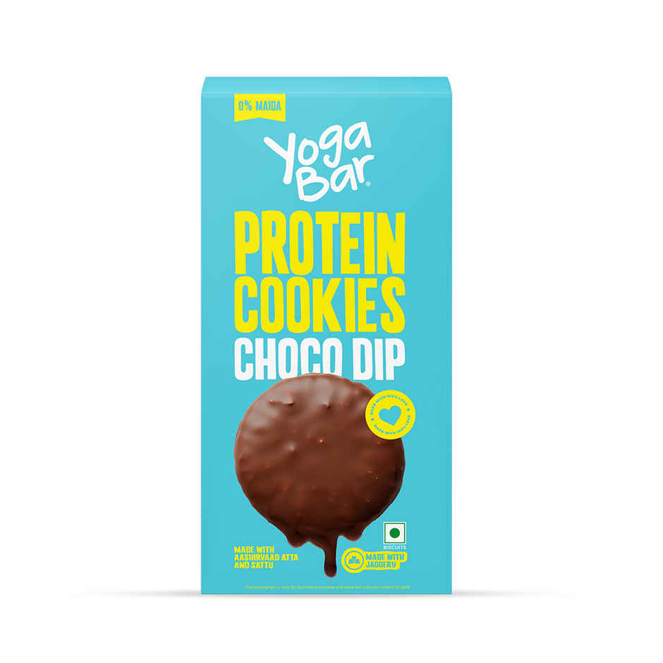 Yogabar Protein Biscuit Chocodip | Made with Sattu, Aata and Jaggery Combo