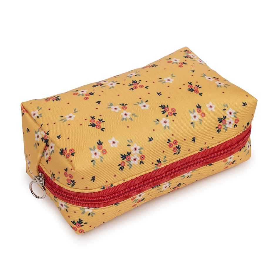 Qips Printed Zipper Cosmetic Bag Travel Accessory - Yellow