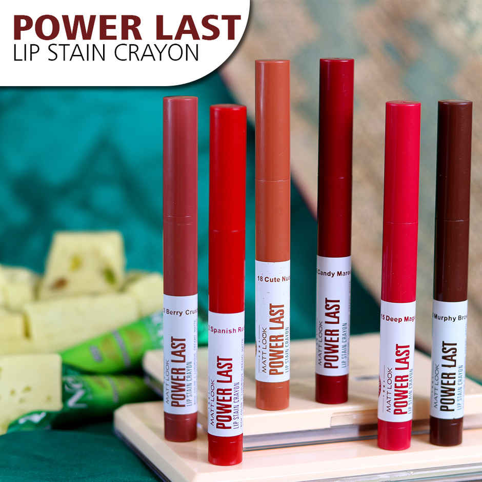 Matt look Power Last Lip Stain Crayon Lipstick Non Transfer Long Lasting Waterproof | Shade 06