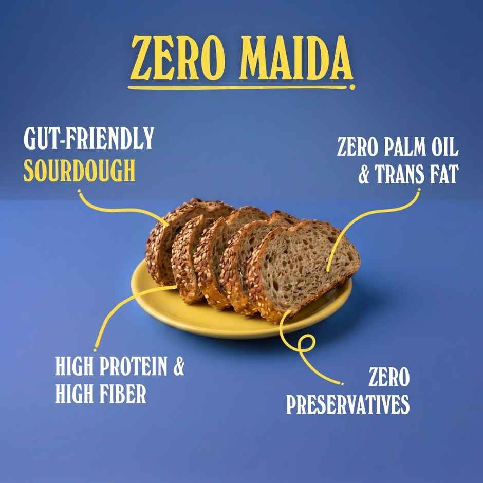 The Baker's Dozen Fourgrain Sourdough Bread | High Protein | Whole Wheat | Clean Label | Artisan