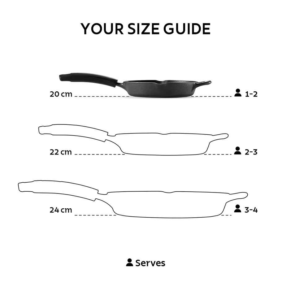 Tramontina Titanex Cast Iron Fry Pan | 20 cm | Induction Compatible