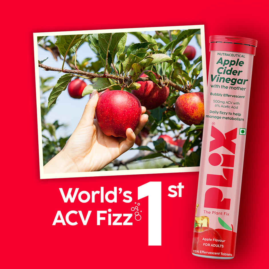 Plix Apple Cider Vinegar Effervescent for Weight Loss (Apple Burst) - Pack Of 1