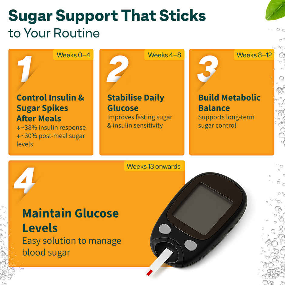 OZiva Sugar Support Effervescent for Daily Blood Sugar Management & Insulin Function