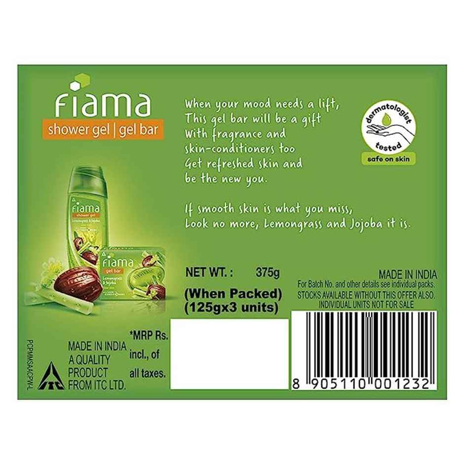 Fiama Gel Bar Lemongrass And Jojoba, with Skin Conditioners for Smooth Skin