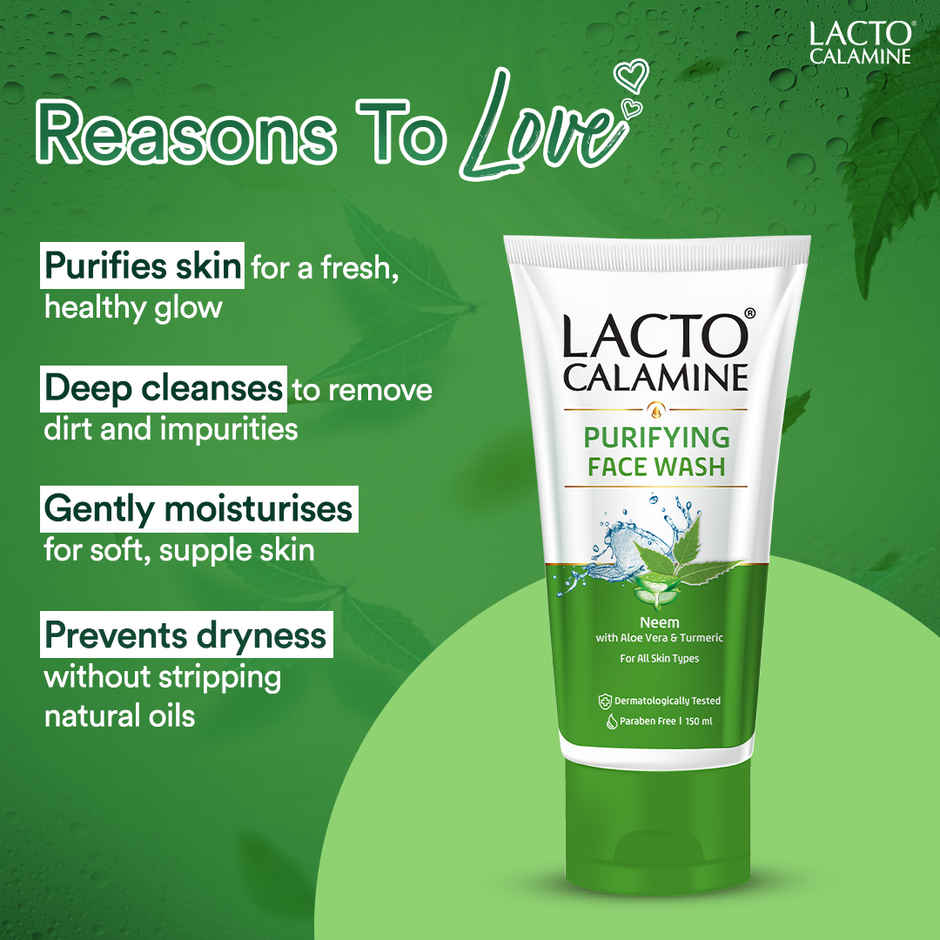 Lacto Calamine Facewash With Neem, Aloe Vera & Turmeric