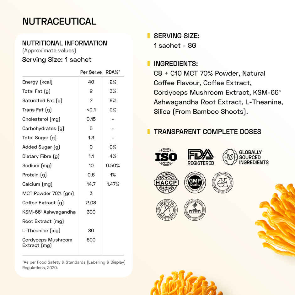 Ace Blend Cordyceps Mushroom Medium Roast Organic Coffee Premix