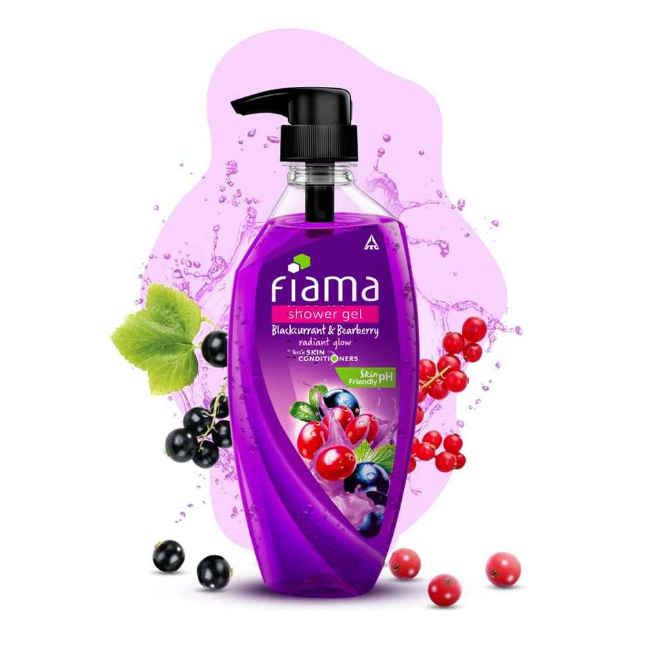 Fiama Body Wash Shower Gel Blackcurrant & Bearberry, with Skin Conditioners for Radiant Skin