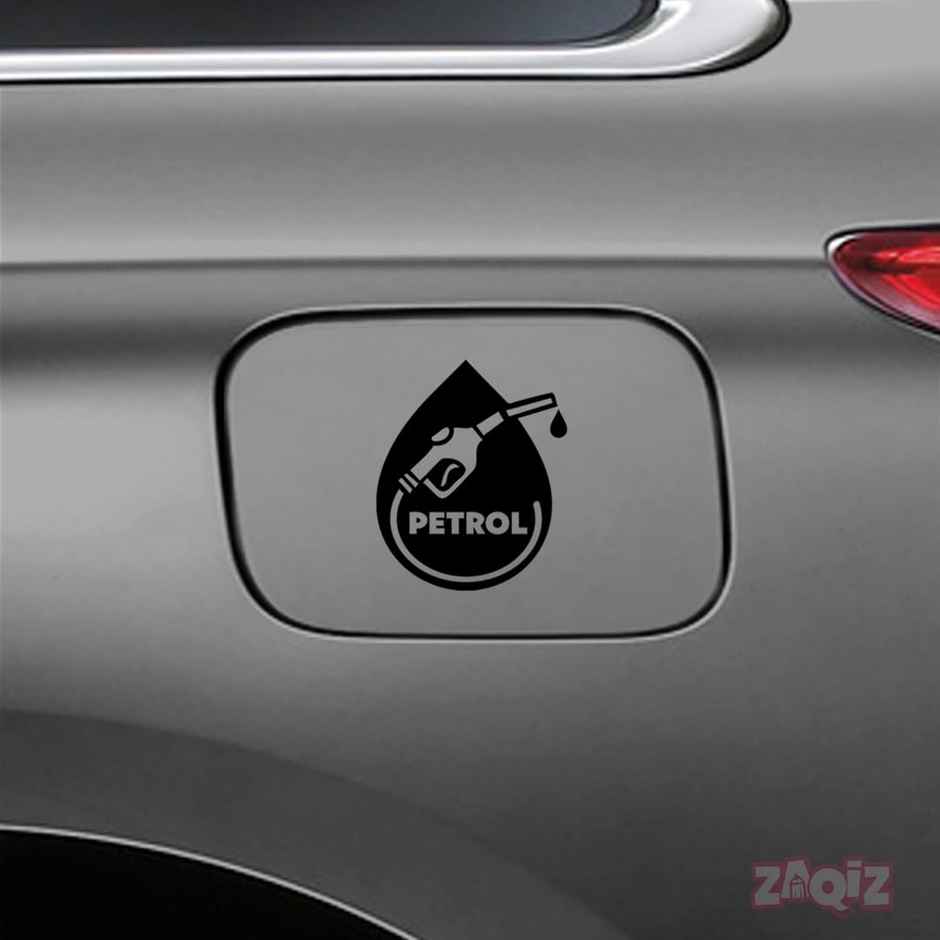 TiyuTrendzz Petrol Self-Adhesive Stickers for Car Fuel Tank, Waterproof (Black)