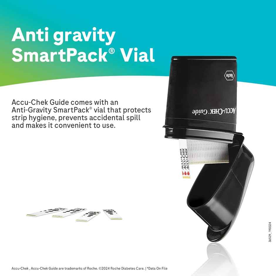 Accu-Chek Guide Glucometer With Free 10 Test Strips, 10 Lancets
