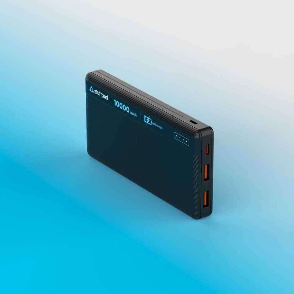 Stuffcool Major 10000 mAh 22.5W Wired Power Bank (Lithium Polymer, Power Delivery 3.0, Fast Charging for Mobile, Smartwatch, Tablet) - Black