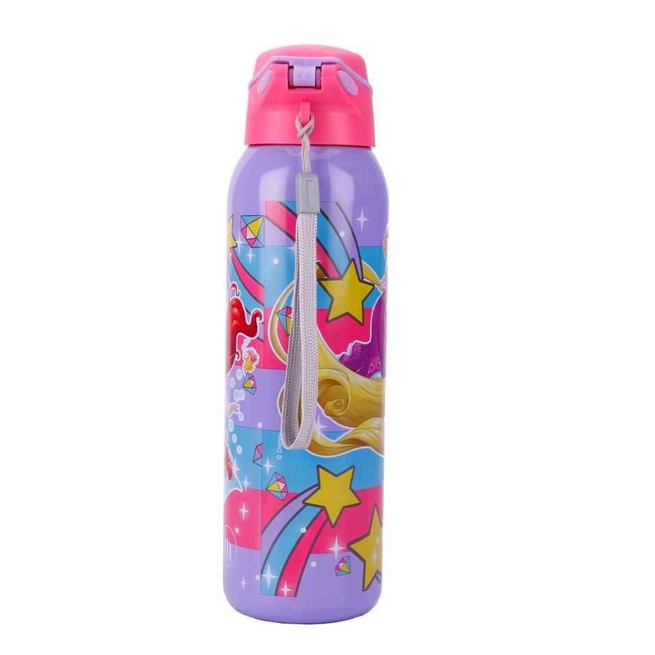 Disney Princess Stainless Steel Sipper Bottle | Double Wall | With Straw | 600 ml
