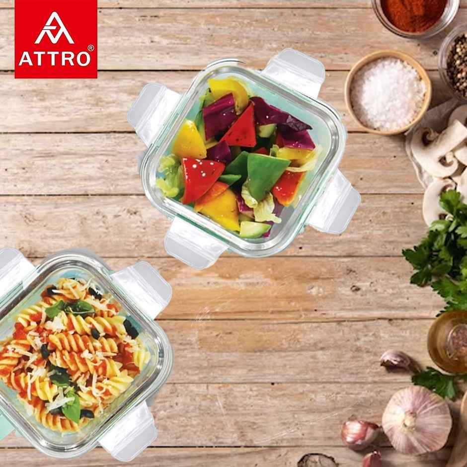 Attro Borosilicate Container Glassox Classic Square 310 ml