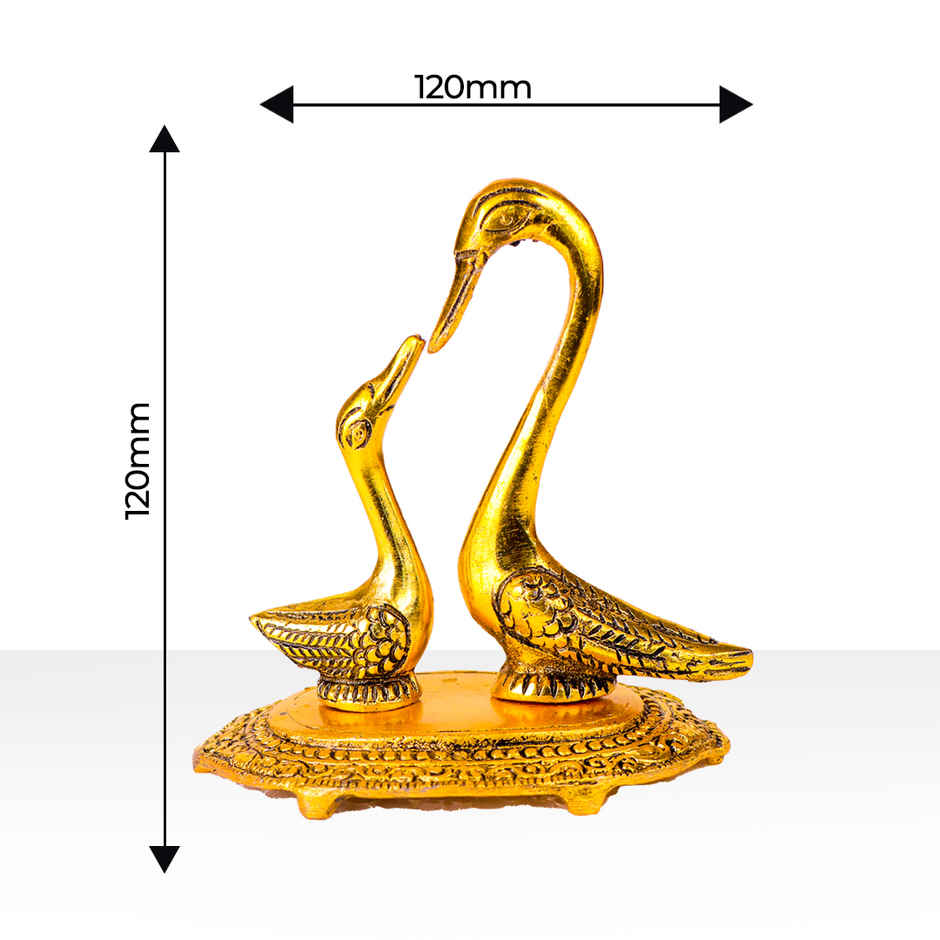 Devnidhii Swan Pair (Saaras) in Gold Polish Vastu Feng Shui