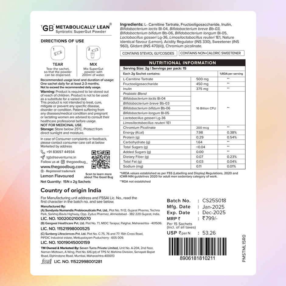 The Good Bug Metabolically Lean Powder Supercharged Edition For Weight Management