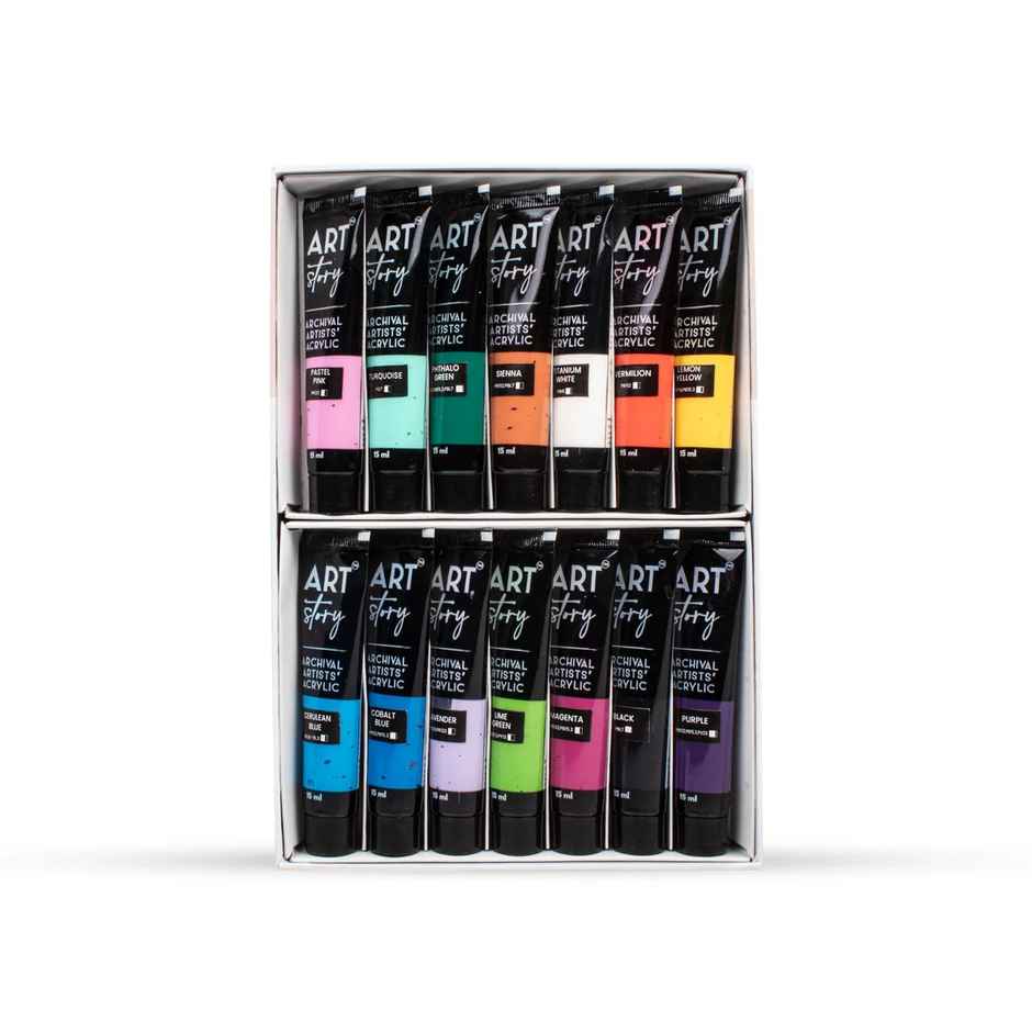 Itsy Bitsy Artists Acrylic Colour Set 14 Colors x 15 ml Each