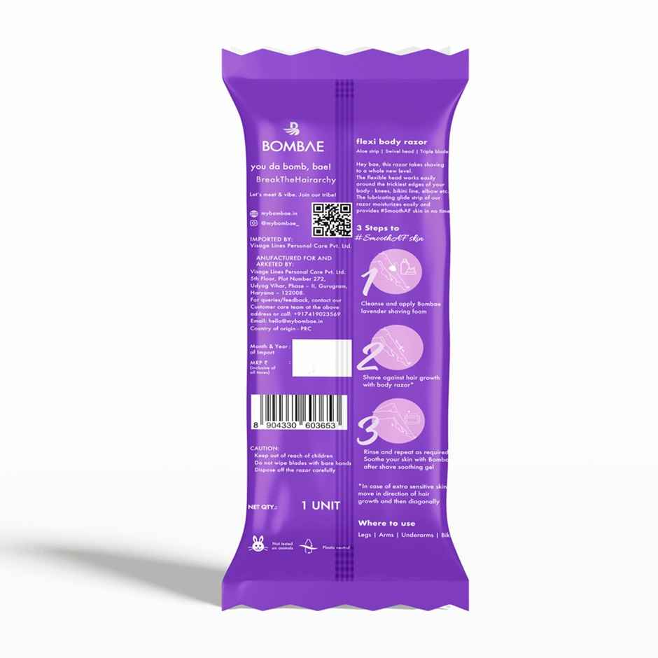Bombae Vitamin E & Aloe Hair Removal Body Razor for Women
