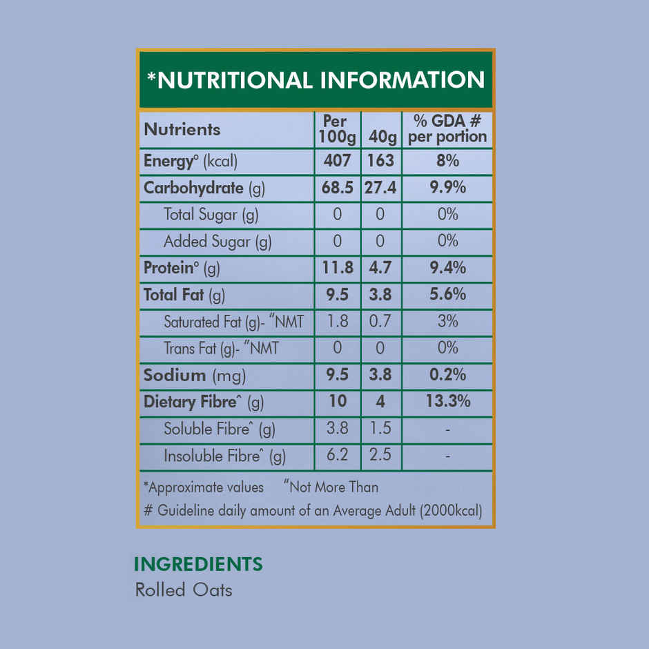 Eco Valley Hearty Oats | Rich in Protein and Fibre | 100% natural grain | Cooks in 3 Minutes