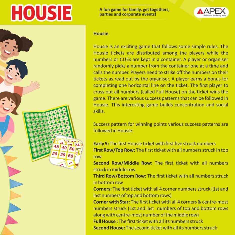 Apex Tambola Housie Board Game | Family & Party Game | Indoor Game | Age 6+