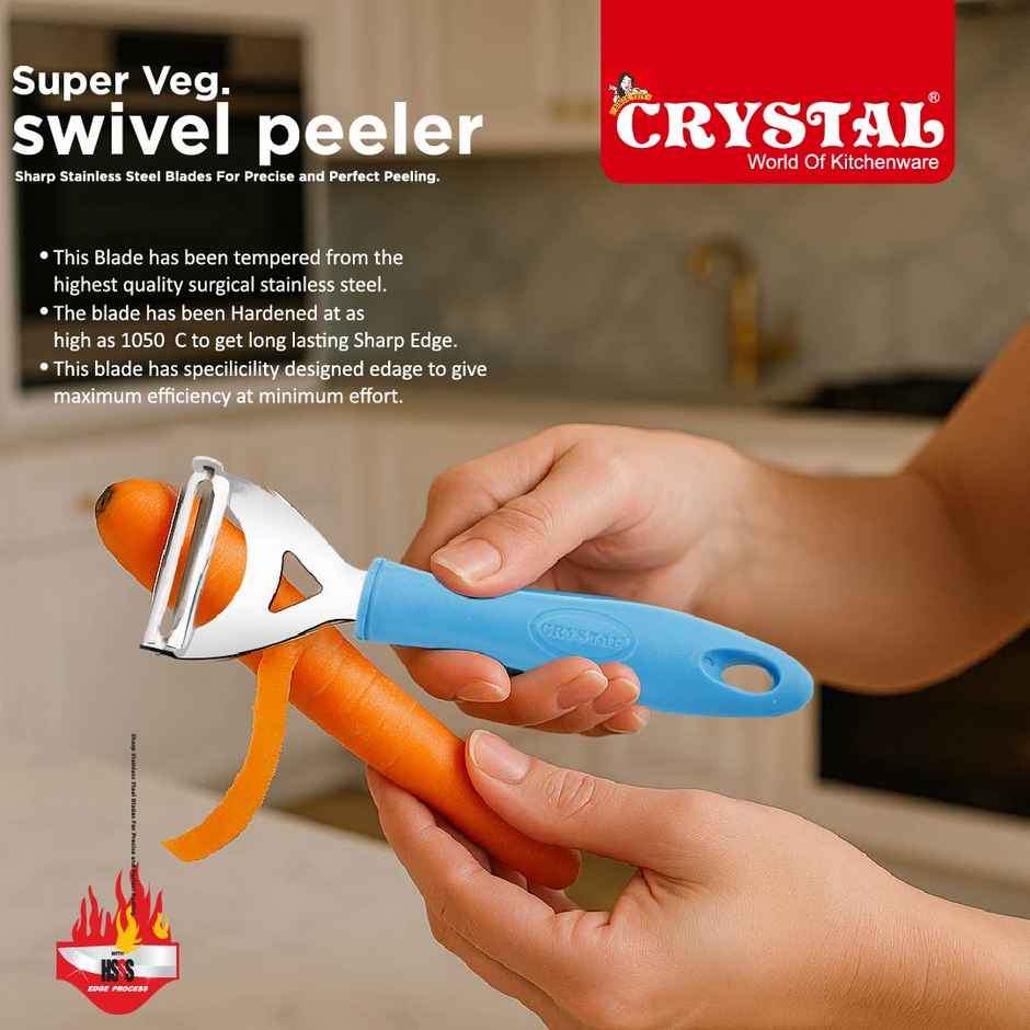 Crystal Super Veg Swivel Stainless Steel Peeler (Colour May Vary)