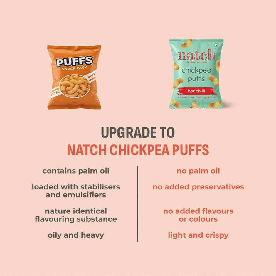 Natch Hot Chilli Chickpea Puffs | No Palm Oil | Healthy Snack