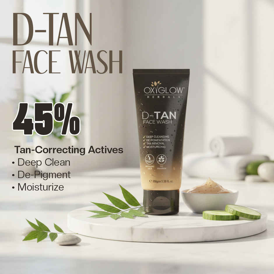 Oxyglow Herbals D-Tan Face Wash | Helps Removes Tan & Dirt | Brightening & Glowing Skin