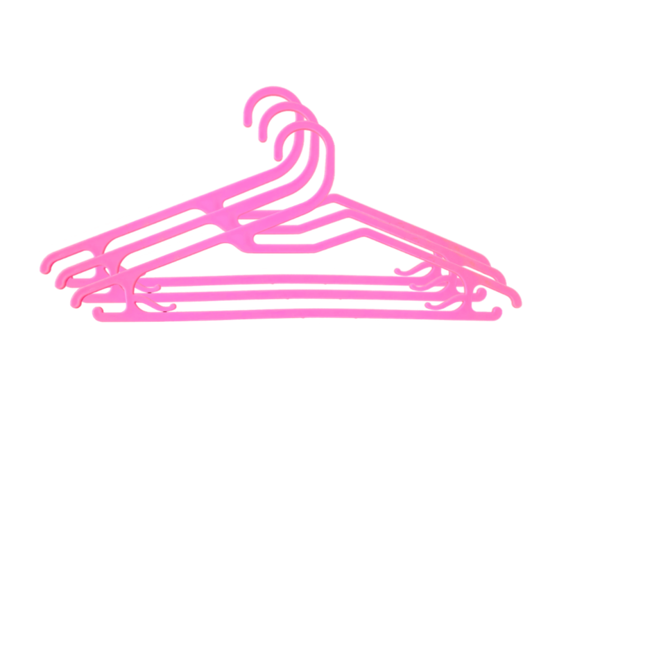 Sinco Super Plastic Cloth Hanger - Pack of 3 pcs - Pink