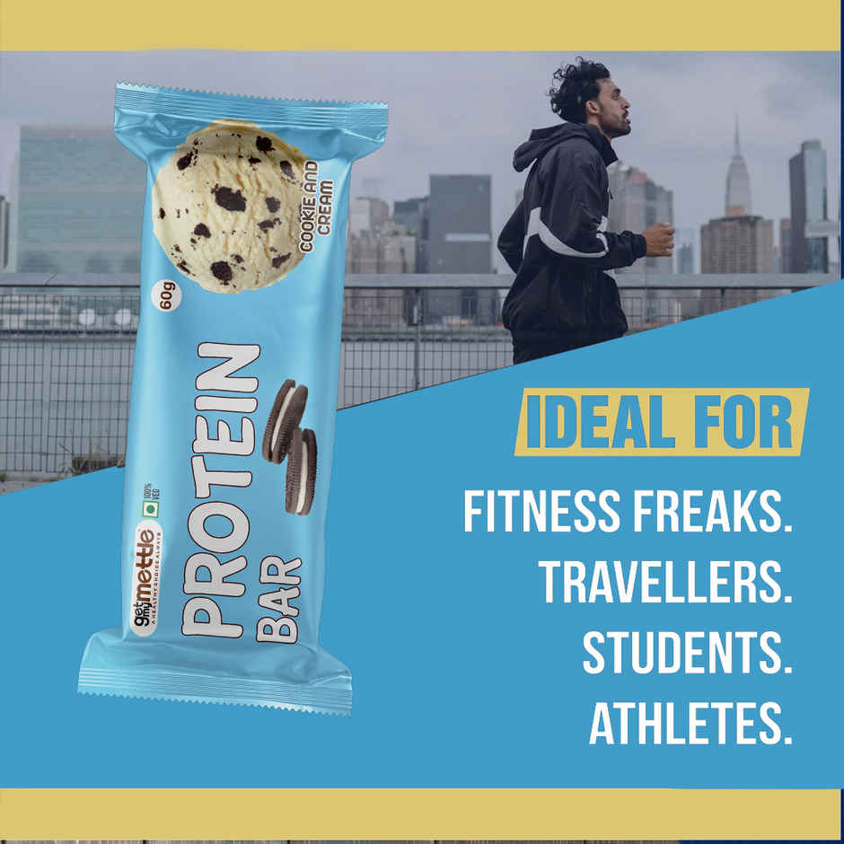 Getmymettle Cookies And Cream Protein Bars | Each 30G Bar | Protein Bars (Cookie & Cream)