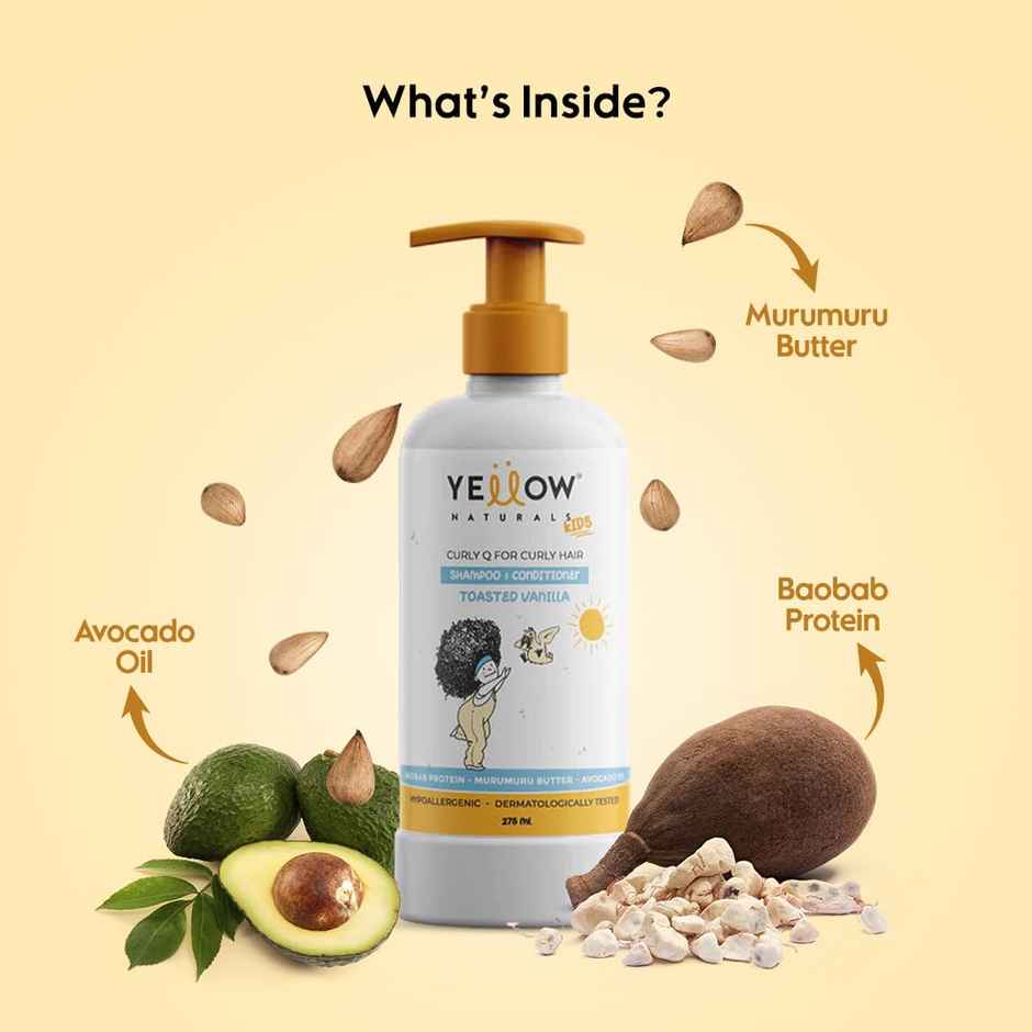 Yellow Naturals Curly Q Kids Shampoo & Conditioner For Curly And Fizzy Hair | 4-12 Years