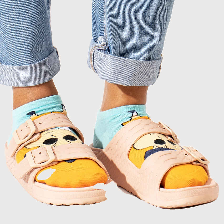 Thela Gaadi Unisex 78% Cotton, 17% Spandex, and 5% Elastic Ankle Socks | Assorted - Free Size