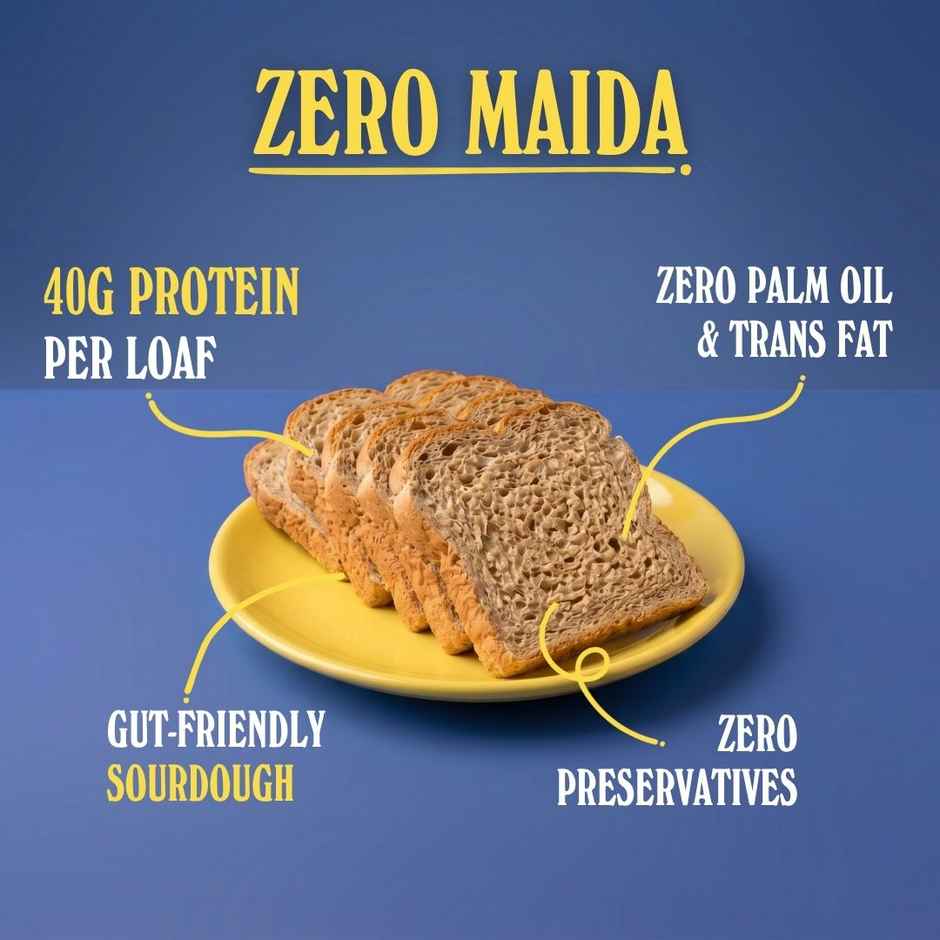 The Baker's Dozen Zero Maida Protein Bread | Clean Label | Healthy Bread | Whole Wheat Atta Bread