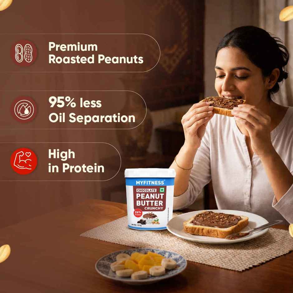 MyFitness 26g High Protein Chocolate Peanut Butter Spread - Crunchy
