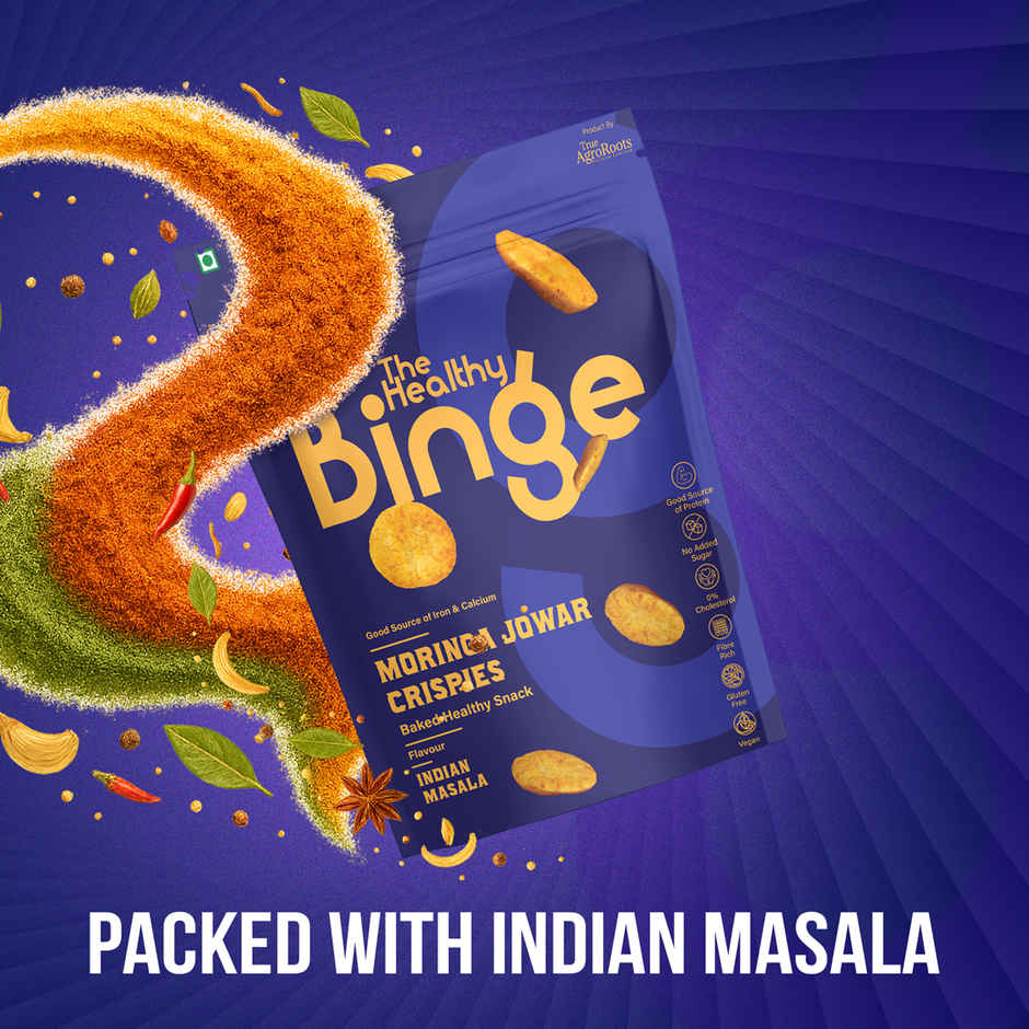 The Healthy Binge Moringa Jowar Baked Chips Indian Masala - High Protein & Fibre Combo