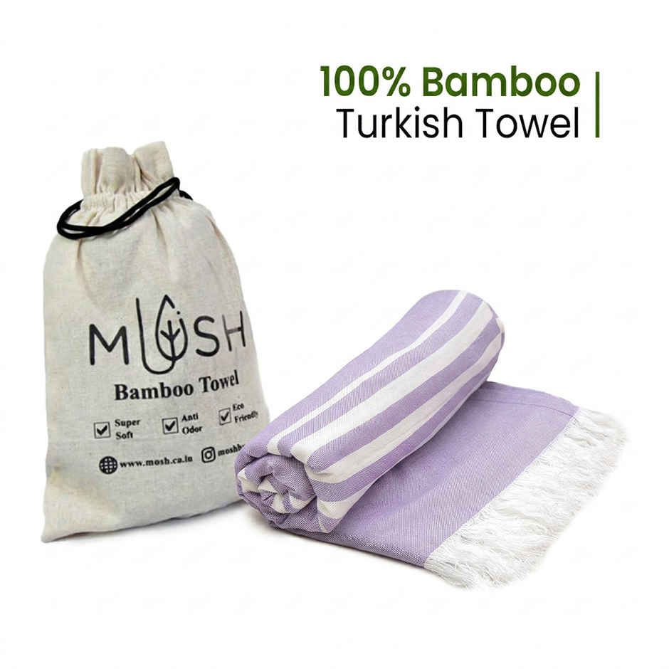 Mush 100 Bamboo Bath Towel 250 GSM Soft Absorbent Quick Dry Lightweight 59x29 in Lavender