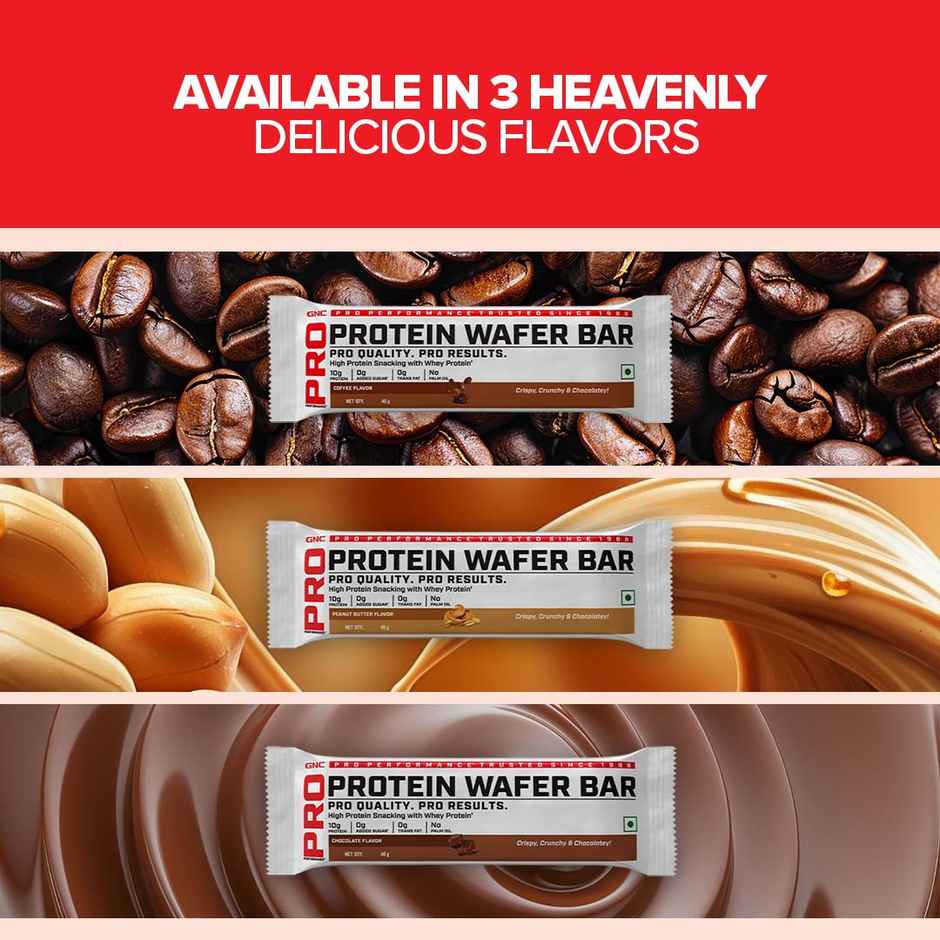 GNC Protein Wafer Bar - Coffee | 10g Whey Protein Combo 