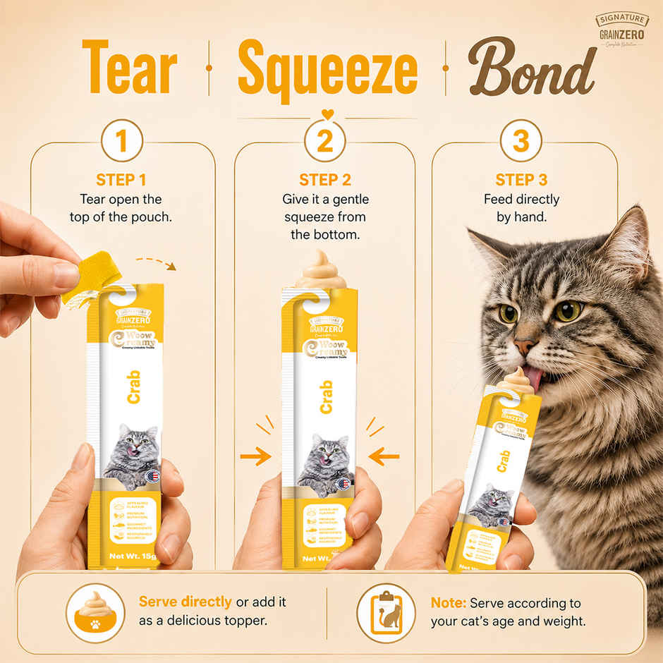 Grain Zero Creamy Lickable Cat Treat - Crab