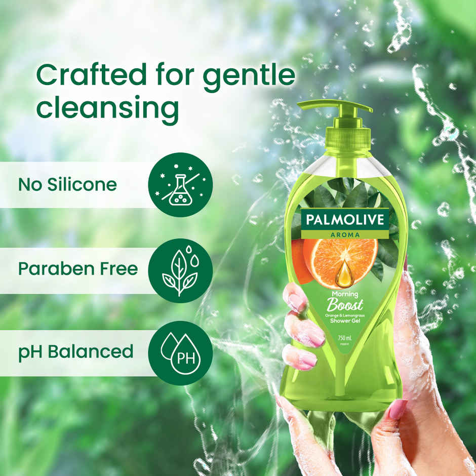 Palmolive Orange Essential Oil & Lemongrass Aroma Morning Boost (Tonic), Brightening Body Wash
