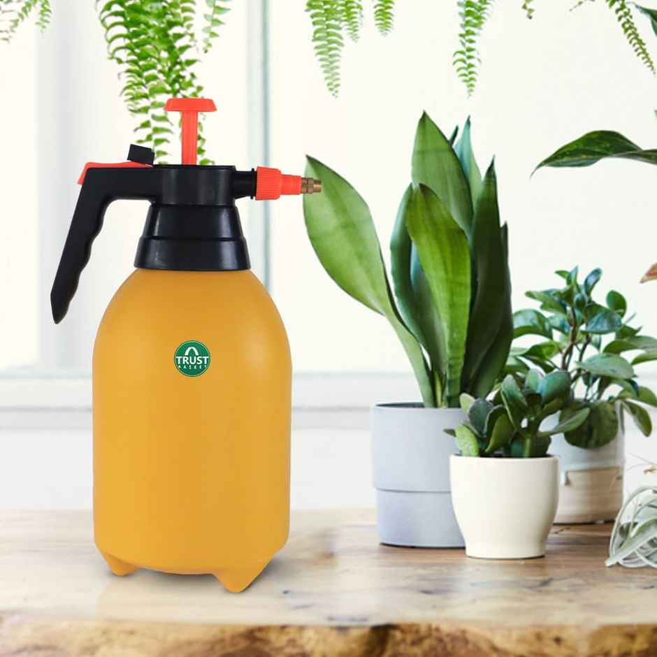 TrustBasket Pressure Sprayer 2 LTR | Sprayer Bottle for Plants | Yellow Color
