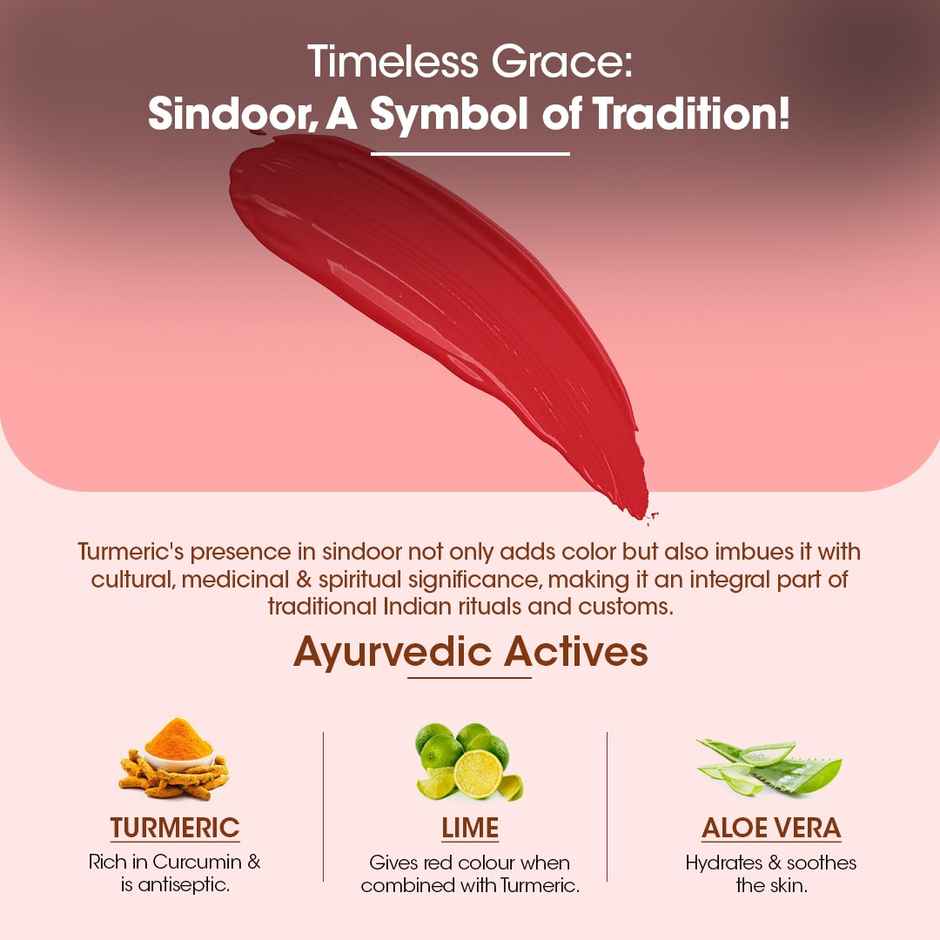 Tac 100% Natural Herbal Maroon Liquid Sindoor Waterproof And Smudge-Proof Sindoor