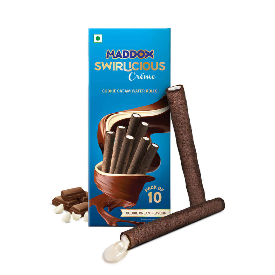 Maddox Swirlicious Cookie Cream Wafer Rolls