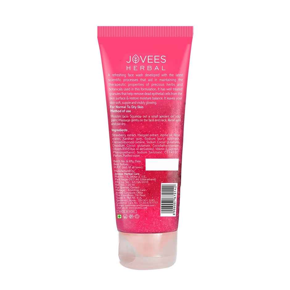 Jovees Herbal Strawberry Face Wash | Normal To Dry Skin | Hydrating