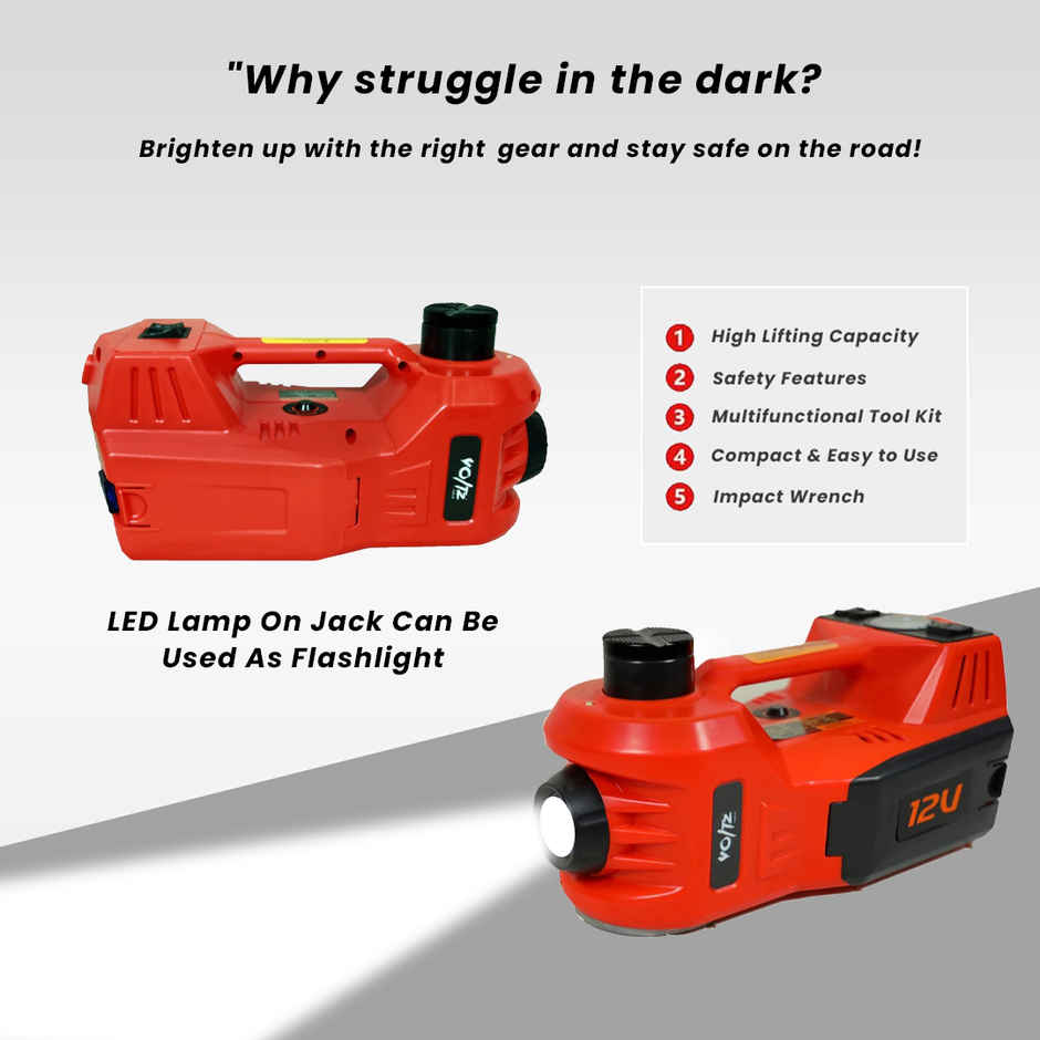 Potauto Electric Hydraulic Jack Lift & Wrench Kit For Changing Tyres | 5 In 1 Set For Car