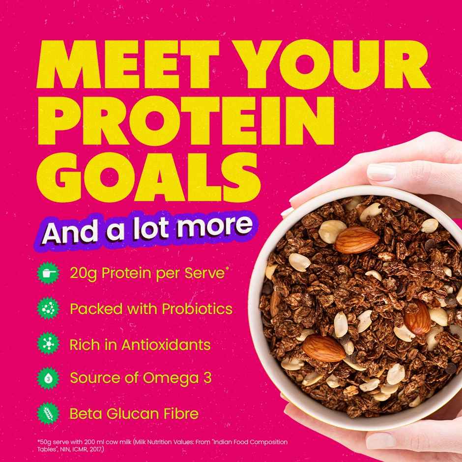 Yoga Bar  High Protein Muesli With Probiotics and Whey,No Refined Sugar,Choco Almond,High Fiber