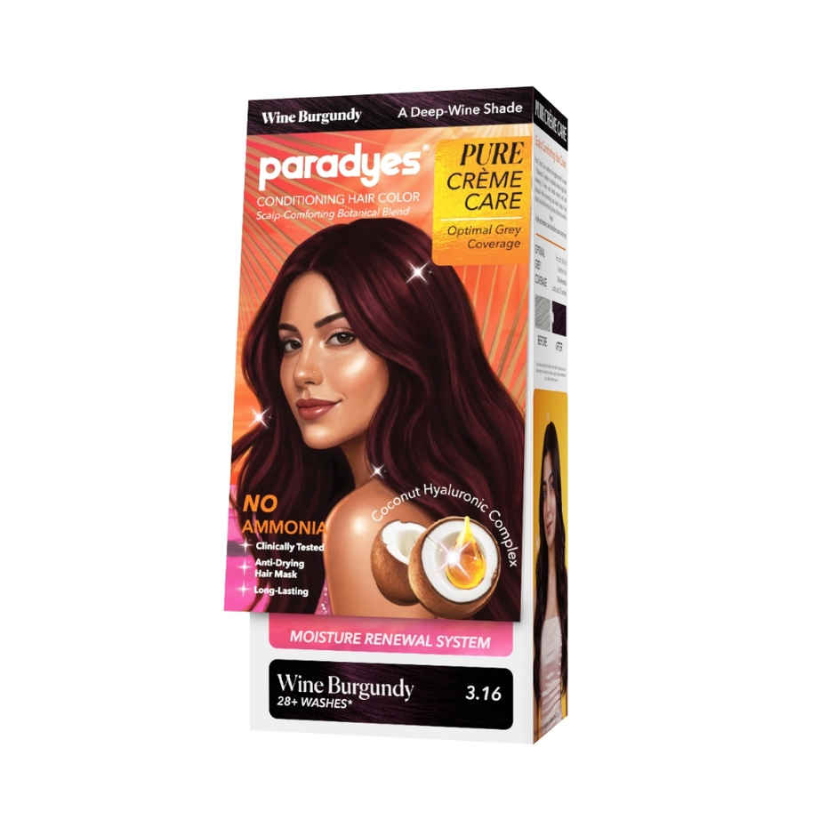Paradyes Pure Creme Care No Ammonia Hair Color | Wine Burgundy 3.16