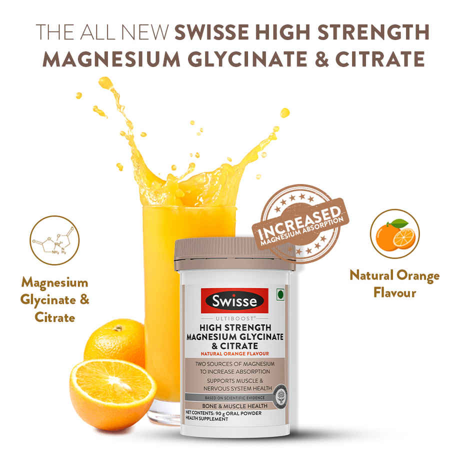 Swisse Magnesium Glycinate and Citrate Powder Maximum Absorption Support Muscle Health Restful Sleep