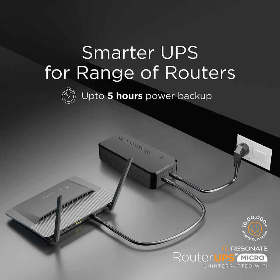 Resonate RouterUPS 12V1A , Upto 5 hours Backup - Micro